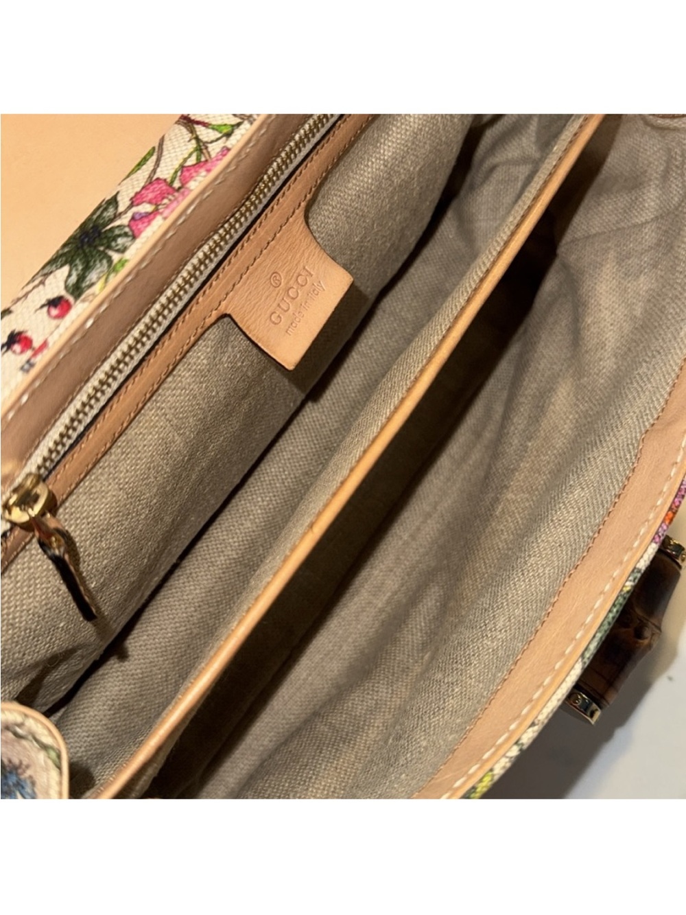 Authentic Gucci Flora Bamboo Top-Handle bag - Picture 9 of 12